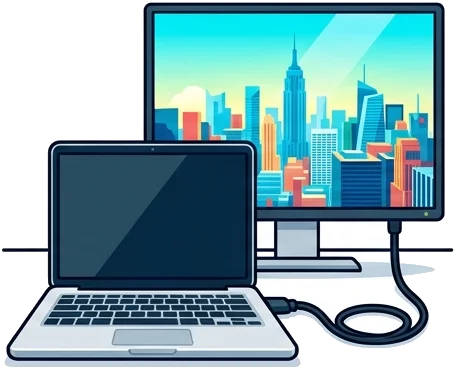 Cómo conectar la notebook al televisor o monitor